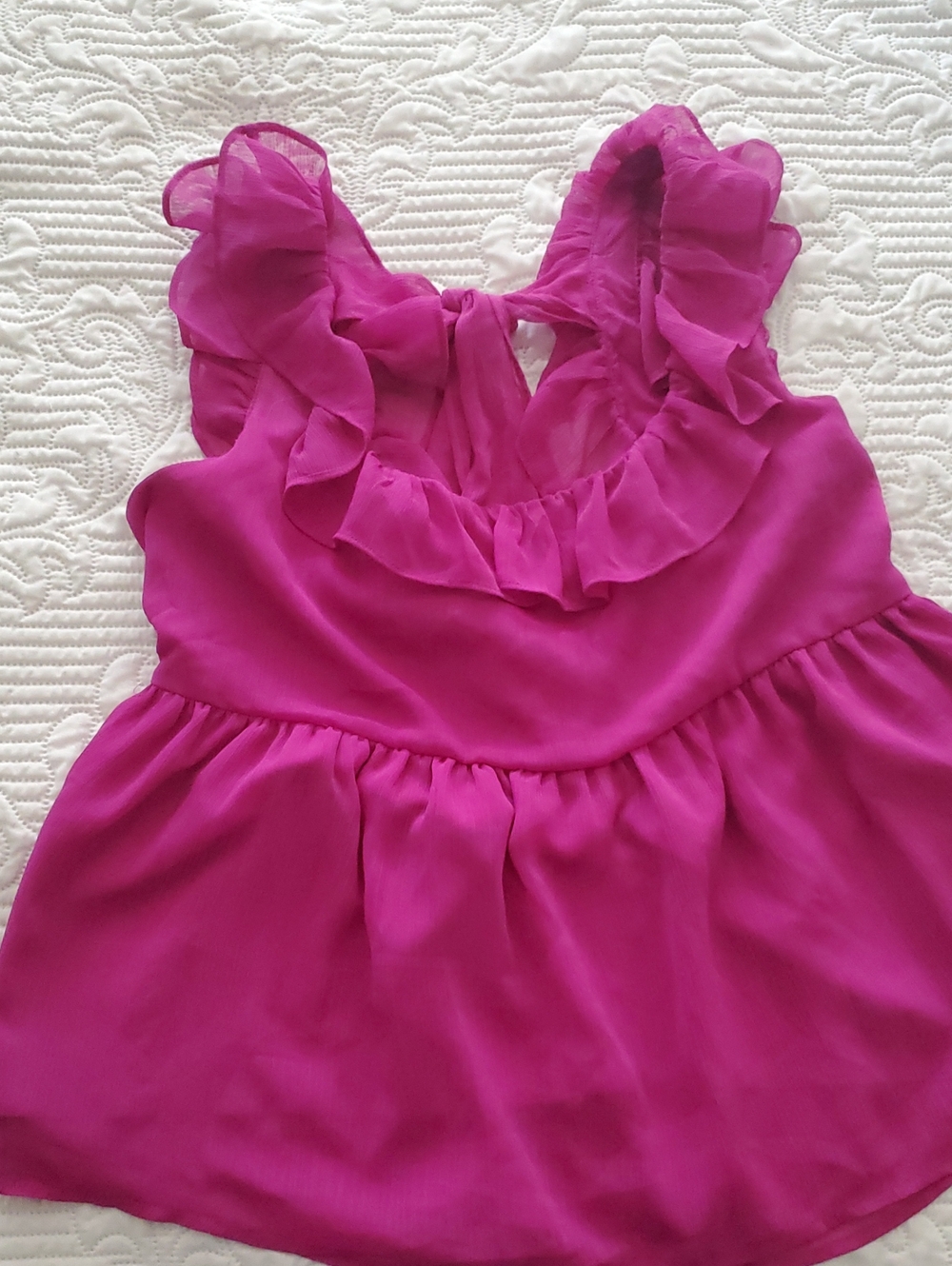 Banana Republic Ruffle Tank Top - Magenta Pink